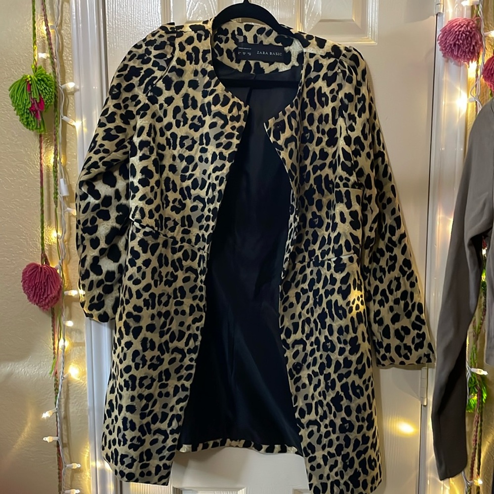 Zara Basic Animal Print Jacket In Medium - image 2